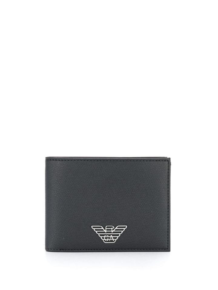 Emporio Armani Logo Plaque Bifold Wallet - Black