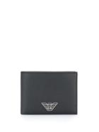 Emporio Armani Logo Plaque Bifold Wallet - Black