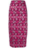 Comme Des Garçons Pre-owned 1999 Brocade Wrap Skirt - Pink