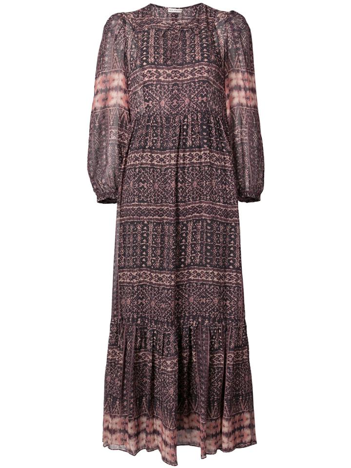 Ulla Johnson Patterned Peasant Dress - Brown