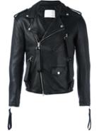 Matthew Miller Biker Jacket, Men's, Size: Medium, Black, Leather/acetate/viscose