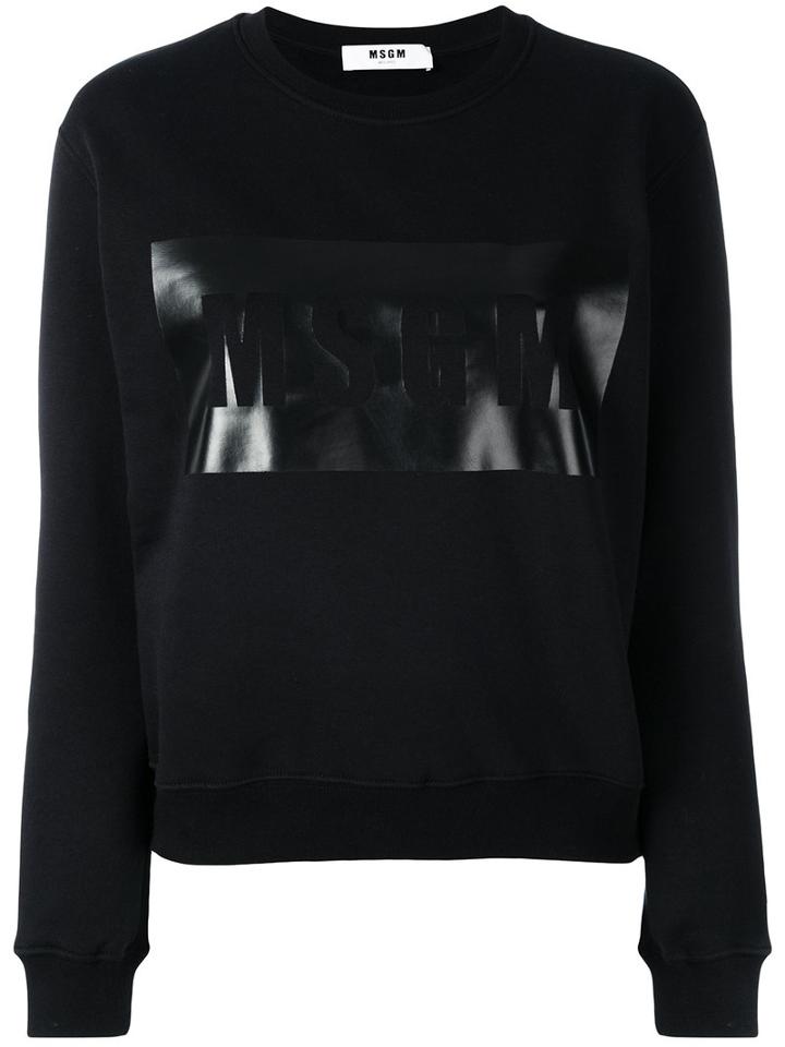 Msgm - Logo Print Sweatshirt - Women - Cotton - S, Grey, Cotton