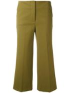 L'autre Chose Flared Cropped Trousers, Women's, Size: 40, Green, Polyamide/spandex/elastane/cotton