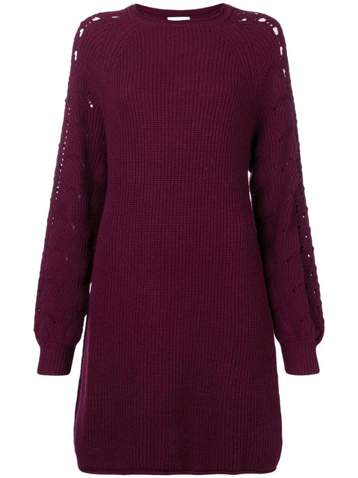 See By Chloé Long-sleeve Knitted Dress - Purple