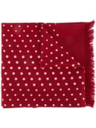 Universal Works Dots Scarf, Men's, Red, Polyester/viscose