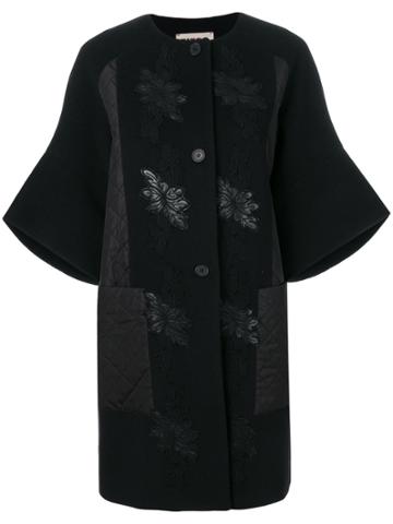 I'm Isola Marras Wide Sleeve Embroidered Coat - Black