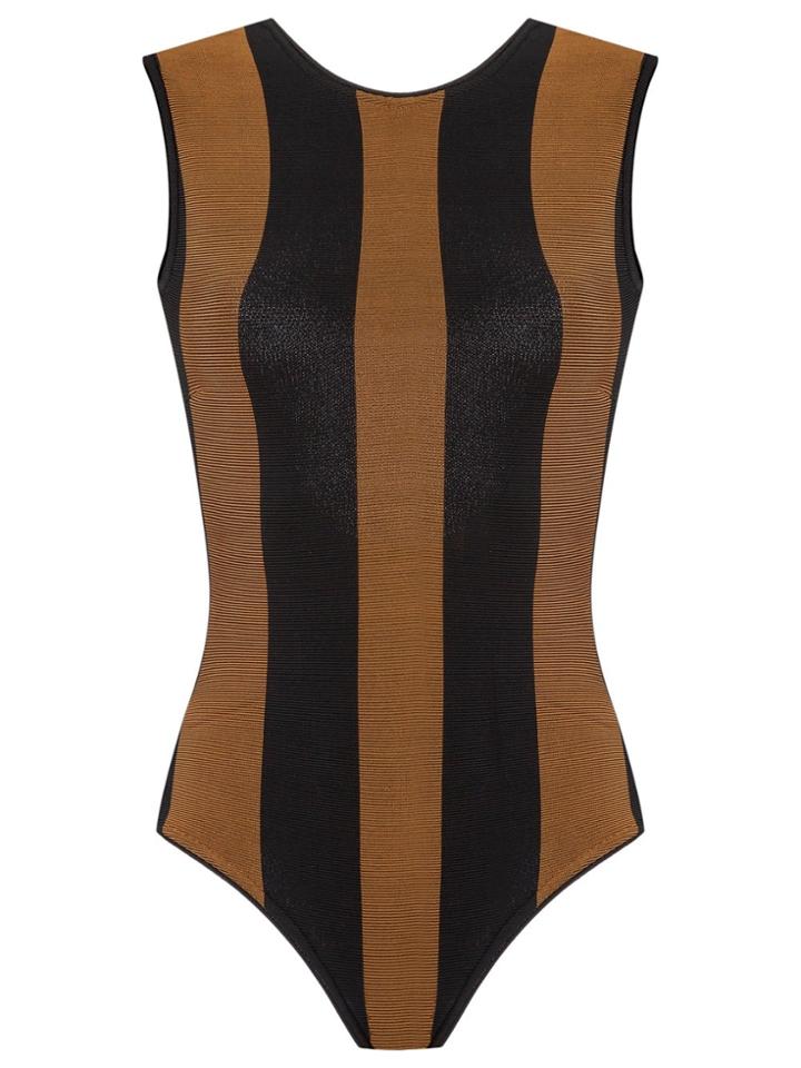 Haight Striped Swimsuit - Black