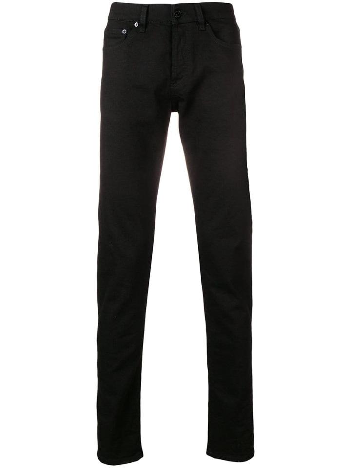 Versus Logo Embroidered Skinny Jeans - Black