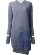 Stella Mccartney Embroidered Sweater Dress, Women's, Size: 38, Grey, Virgin Wool