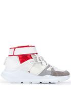 Leather Crown High-top Leather Sneakers - White