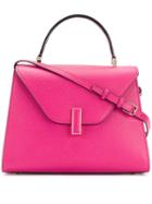 Valextra Foldover Top Satchel Bag - Pink & Purple