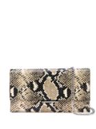 Loeffler Randall Snakeskin Effect Clutch - Black
