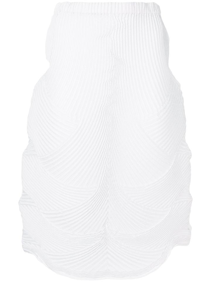 Issey Miyake Midi Pleated Skirt - White