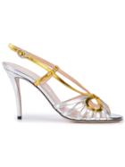 Gucci Crossed Bow Sandals - Silver