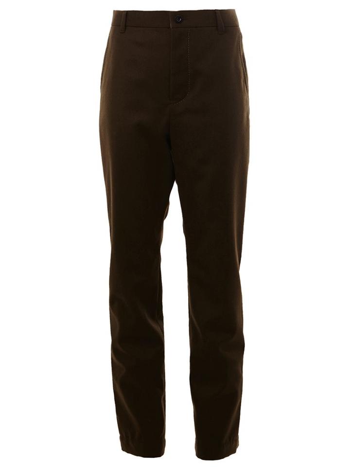 Sacai Straight Leg Trousers, Men's, Size: 2, Green, Cotton/wool