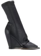 Rick Owens Open-toe Wedge Booties - Black