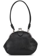 Y's Double Clasp Clutch, Women's, Black, Calf Leather