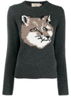 Maison Kitsuné Fox Knitted Jumper - Grey
