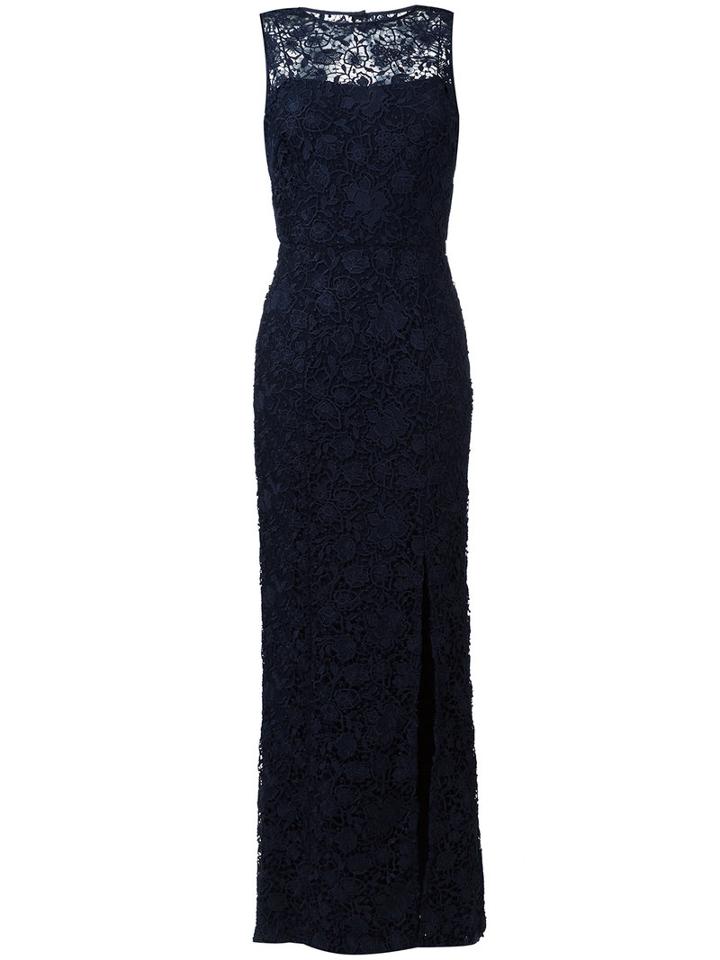 Polo Ralph Lauren Lace Open Back Gown, Women's, Size: 10, Blue, Polyester