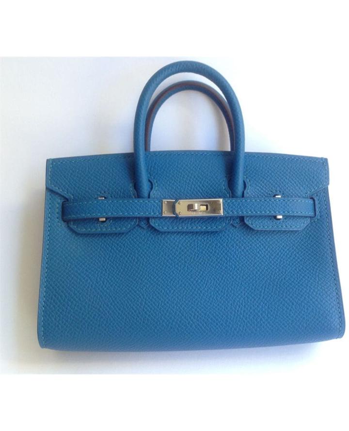 Hermès Vintage Birkin Tiny Blue Mykonos Epsom With Palladium. Stamp: O