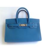 Hermès Vintage Birkin Tiny Blue Mykonos Epsom With Palladium. Stamp: O