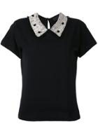Andrea Bogosian Embroidered Collar T-shirt - Black