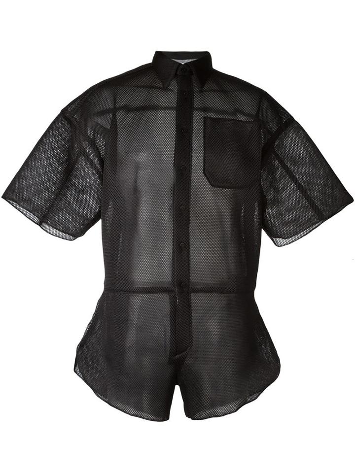 Christopher Shannon Mesh Shirt, Men's, Size: Xs, Black, Polyester