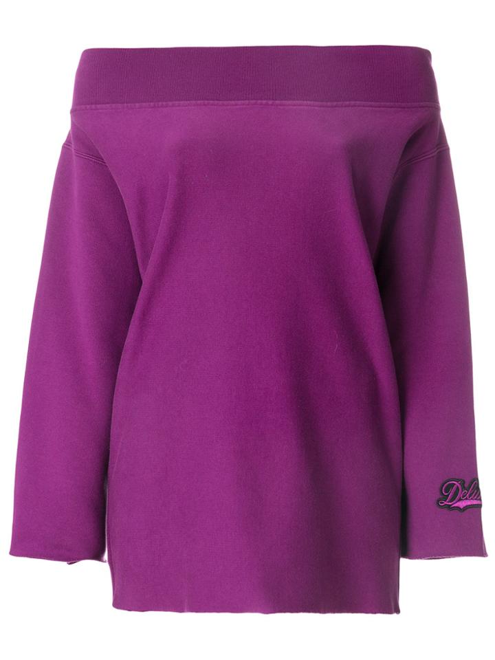 Golden Goose Deluxe Brand Off-shoulder Sweatshirt - Pink & Purple