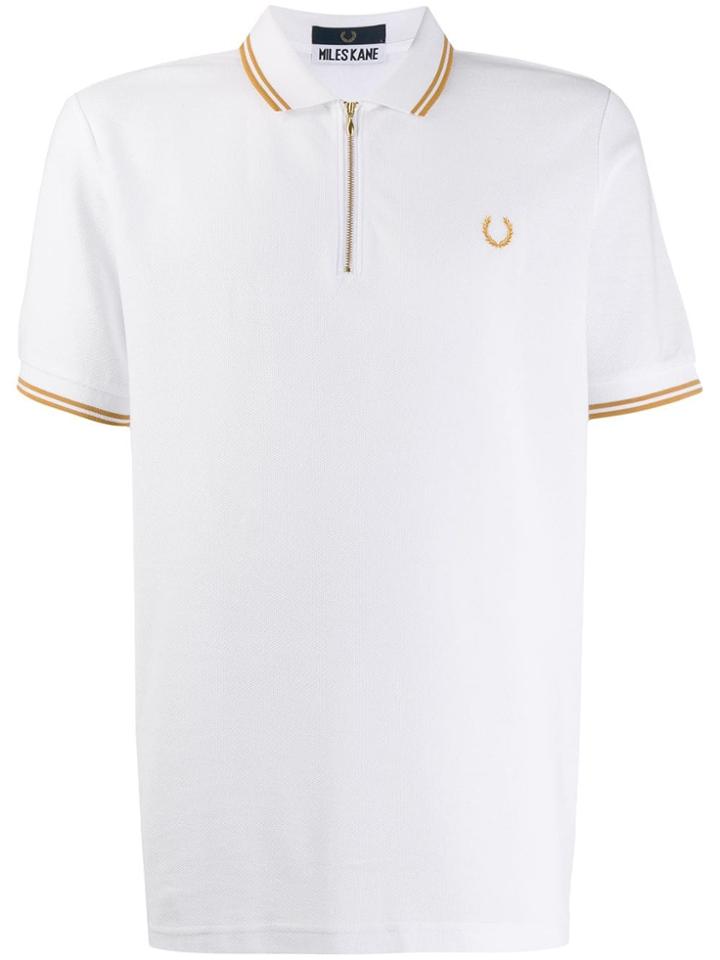 Fred Perry Miles Kane Zip Detail Pique Shirt - White