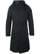 Norwegian Rain Belted Hood Coat - Black