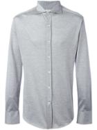 Brunello Cucinelli Plain Shirt, Men's, Size: Xl, Grey, Silk/cotton