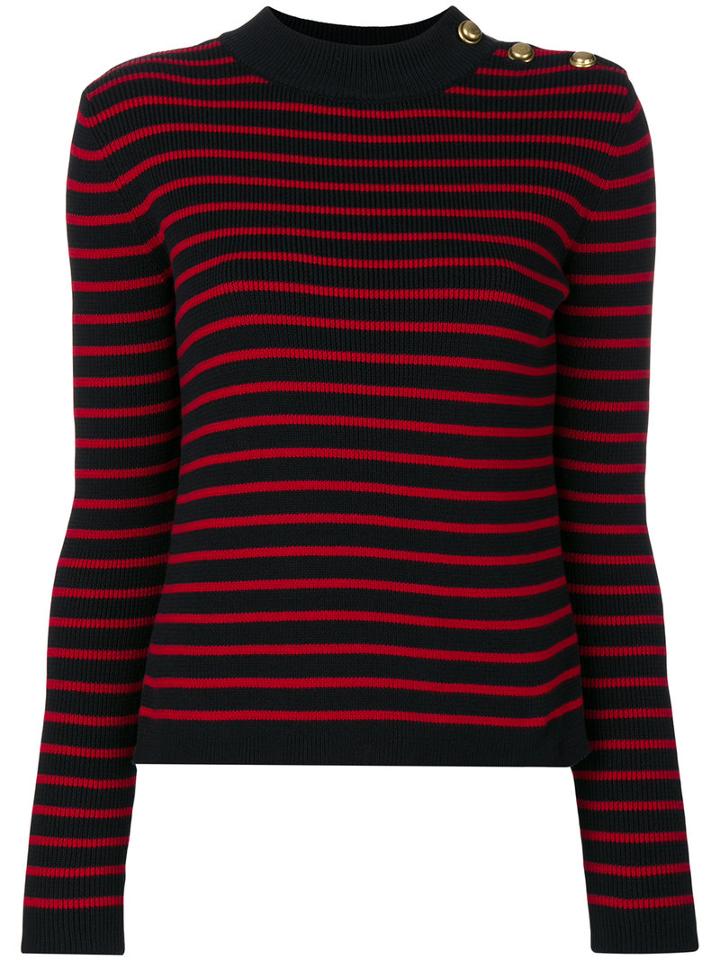 Red Valentino - Striped Knitted Sweater - Women - Cotton/polyamide - Xs, Cotton/polyamide