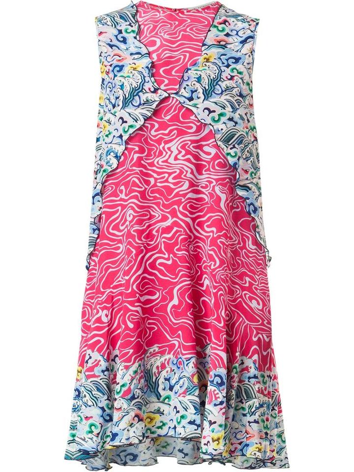 Mary Katrantzou Marble Print Dress, Women's, Size: 10, Pink/purple, Silk