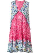 Mary Katrantzou Marble Print Dress, Women's, Size: 10, Pink/purple, Silk