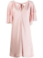Liu Jo Ruffled-sleeve Mini Dress - Pink
