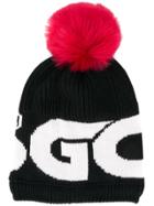 Gcds Logo Intarsia Beanie Hat - Black