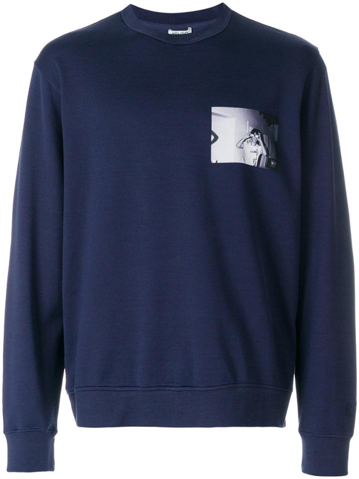 Kenzo Ryuichi Sakamoto Print Sweatshirt - Blue
