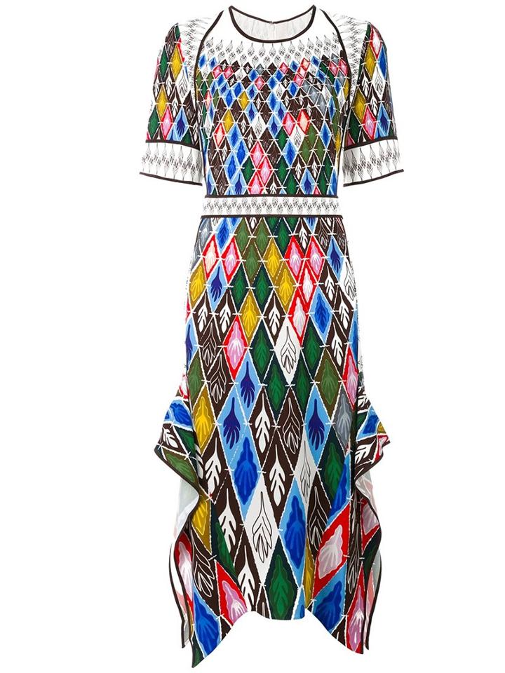 Peter Pilotto Argyle Print Midi Dress