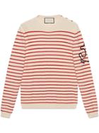 Gucci Striped Cashmere Knit Sweater - White