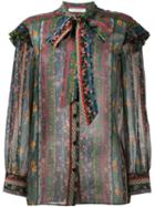 Philosophy Di Lorenzo Serafini Floral Print Sheer Blouse, Women's, Size: 42, Silk