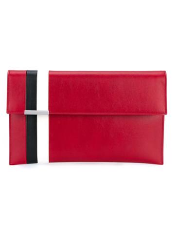 Tomasini Et2 Stripe Leather Clutch