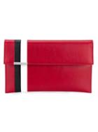 Tomasini Et2 Stripe Leather Clutch