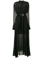 Federica Tosi Long Belted Silk Dress - Black