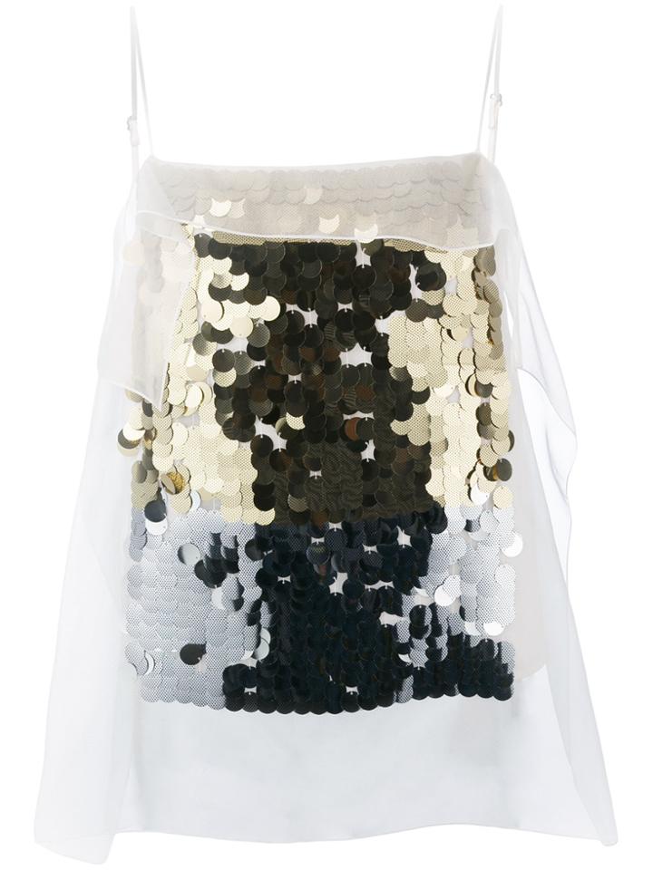 Christopher Kane Sequin Panel Top - White