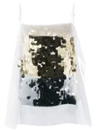 Christopher Kane Sequin Panel Top - White