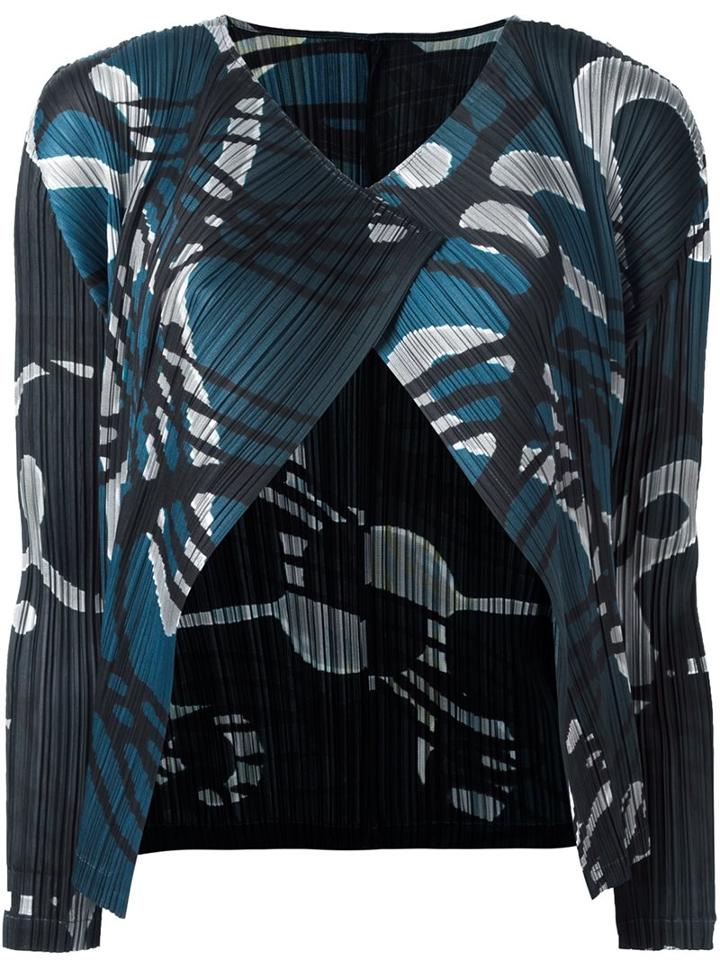 Pleats Please By Issey Miyake Pleated Cropped Jacket, Women's, Size: 5, Black, Polyester