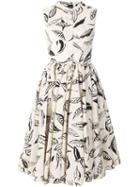 Aspesi Leaf Print Shirt Dress - Neutrals