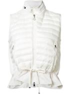 Moncler Padded Front Gilet, Women's, Size: Medium, White, Nylon/polyester/goose Down/cotton