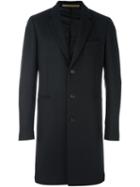 Ps By Paul Smith Classic Single Breasted Coat, Men's, Size: Small, Blue, Nylon/viscose/cashmere/wool