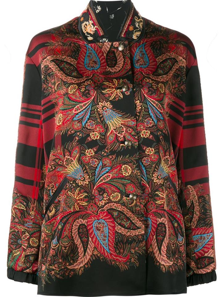 Etro Reversible Floral And Plaid Jacket, Women's, Size: 40, Black, Silk/viscose